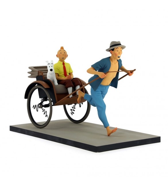 Tintin et Milou dans le pousse-pousse 
