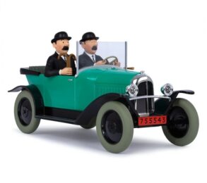 VOITURE TINTIN, 5CV TREFLE 1/12 ème DUPOND & DUPONT « AU PAYS DE L&rsquo;OR NOIR » Hergé